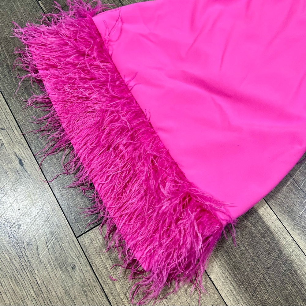 Likely Fuchsia Feather Hem Dress - Picture 4 of 6